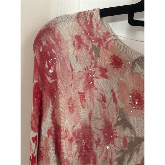 NWT INC. International Concepts Floral Pink Tan Tunic Dress Fairy Sz M - Picture 3 of 11